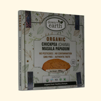 Down to Earth Organic Chickpea(Chana) Masala Papadum 200g