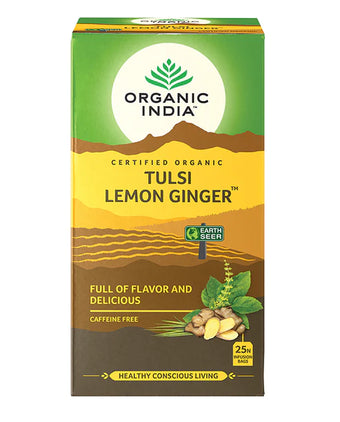 Organic India Tulsi Lemon Ginger 25 Tea Bags