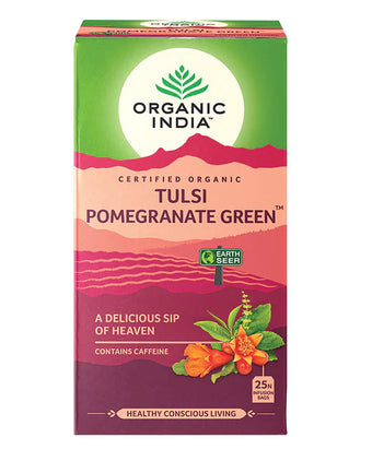 Organic India Tulsi Pomegranate Green 25 Tea Bags