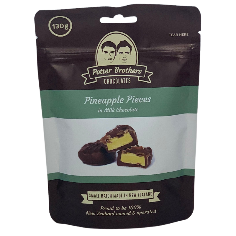 Potter Brothers Pineapple Pieces In Milk Chocolate130g