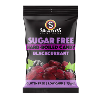 Sugarless Confectionery Hard Boiled Candy Blackcurrant  70g