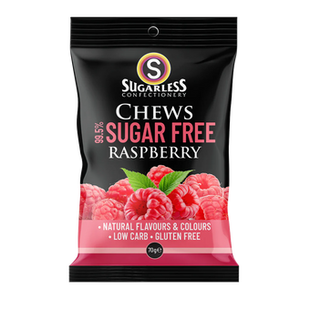 Sugarless Confectionery Raspberry Chews 70g