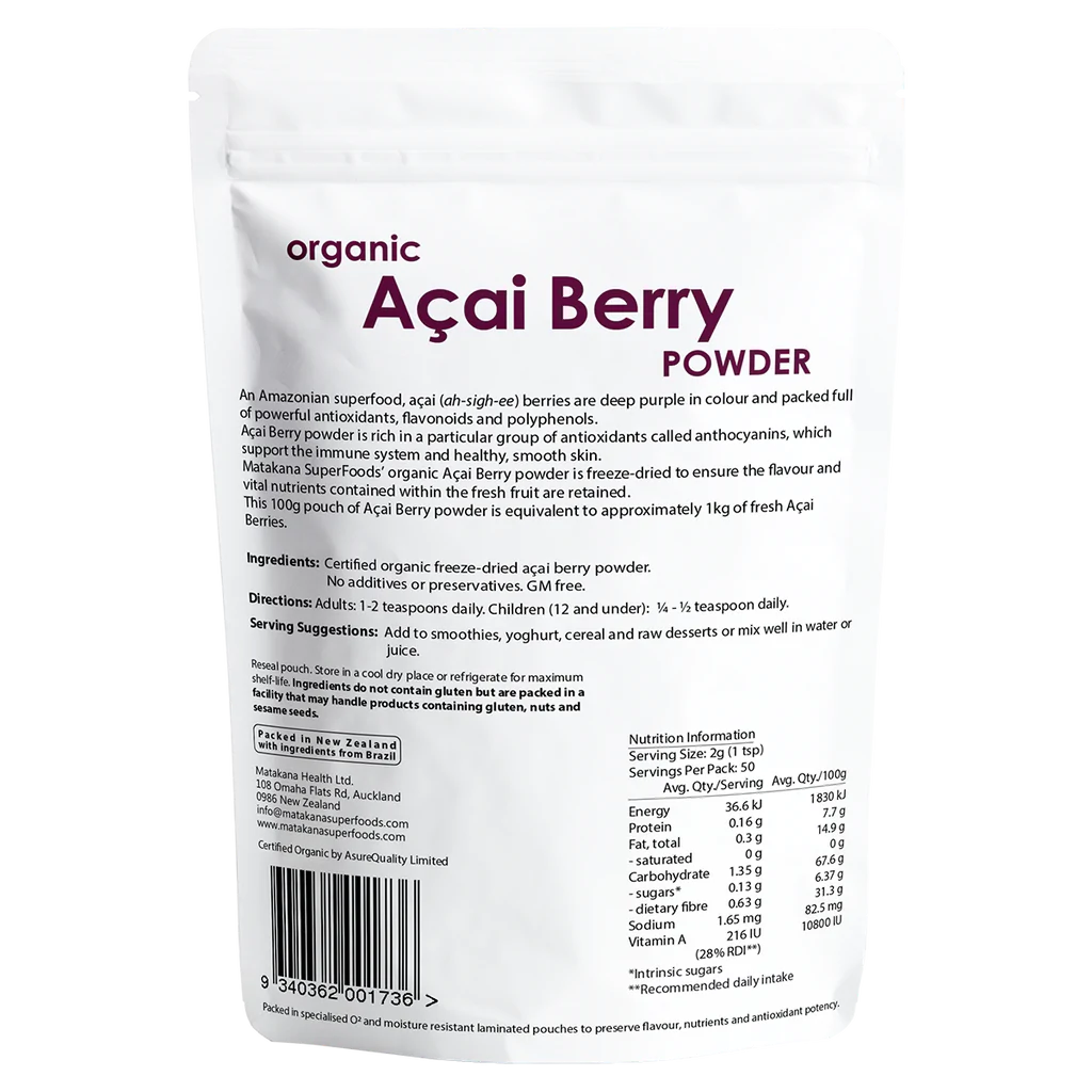 Matakana Organic Acai Berry Powder 100g