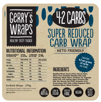 Gerry's Super Reduced Carb Wraps